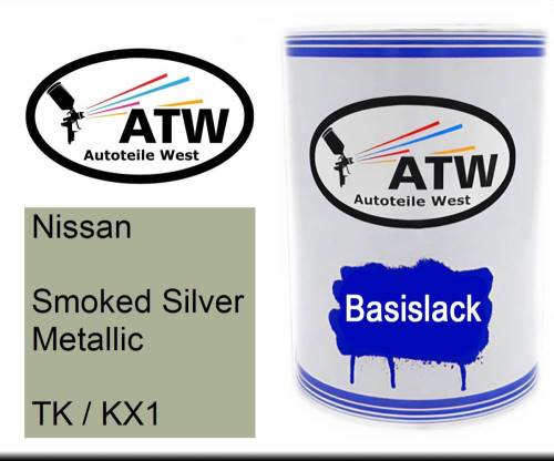 Nissan, Smoked Silver Metallic, TK / KX1: 500ml Lackdose, von ATW Autoteile West.